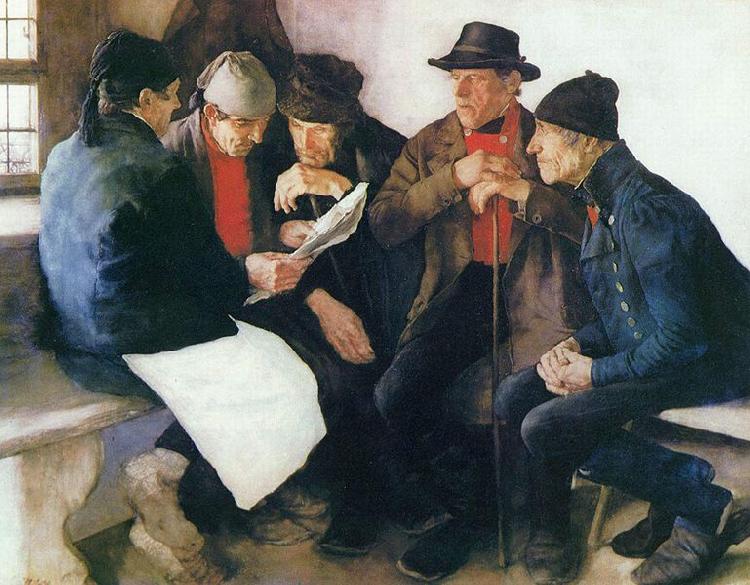 Wilhelm Leibl Die Dorfpolitiker oil painting image